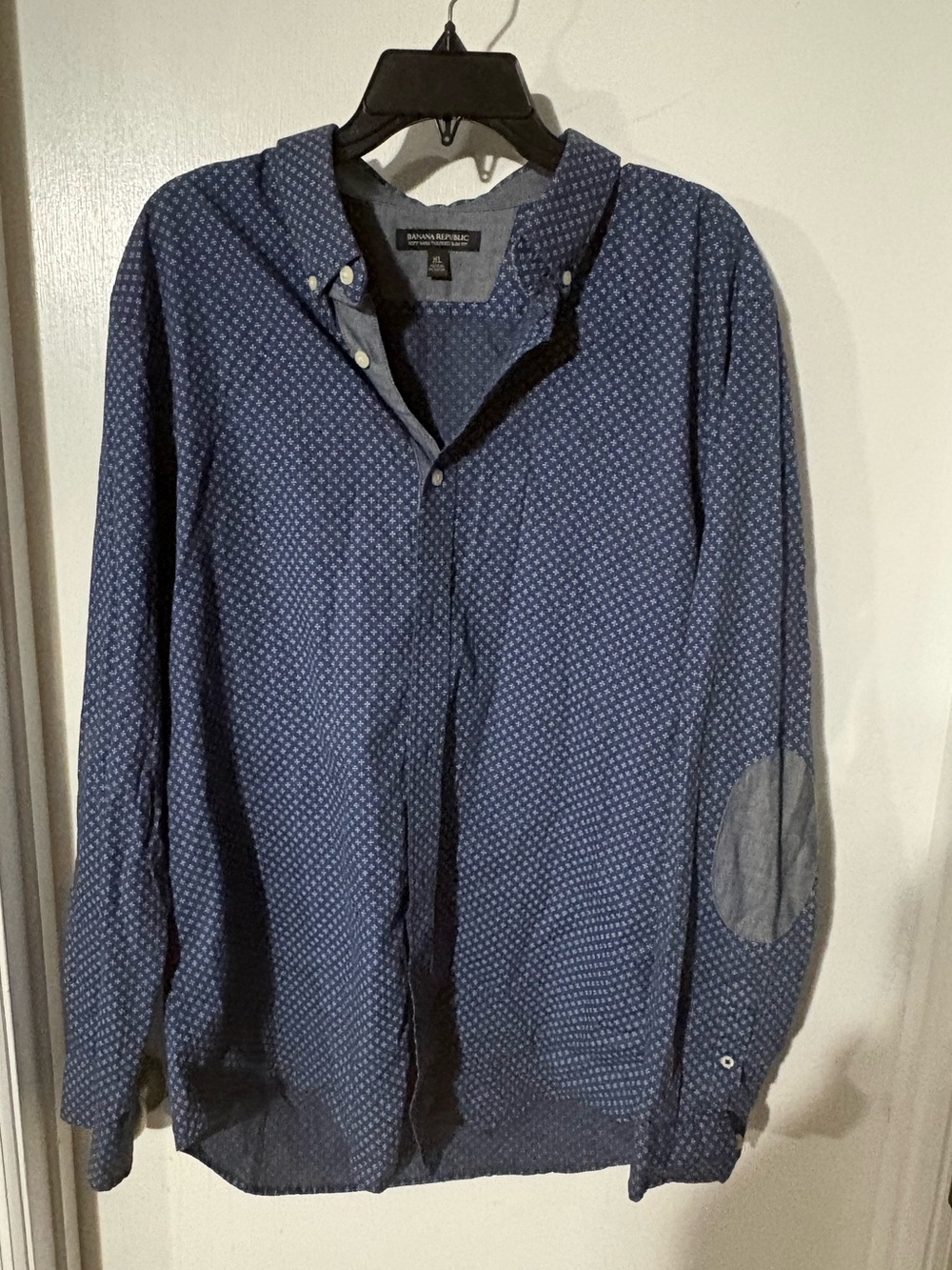 Banana Republic Navy Printed Soft Wash Tailored Slim Fit